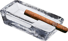 Large Heavy Glass Cigar Ashtray for Men, Outdoor Ash Tray for Patio, Cigar Lover picture