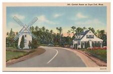 Cape Cod Massachusetts MA Vintage Postcard Quaint Scene Oysters Harbors Entrance picture