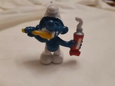 Vintage 1979 Teeth Brushing Smurf Toy Figure Schleich Peyo TV Cartoon  picture