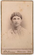 ANTIQUE CDV C. 1880s GOODMAN GORGEOUS YOUNG LADY IN DRESS WHITEWATER WISCONSIN picture