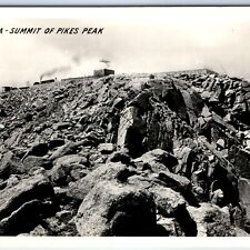 c1940s El Paso County, CO RPPC Pikes Peak Summit Sanborn Pano Cog Railway A165 picture