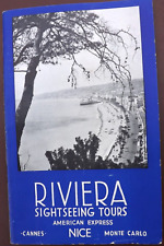 VINTAGE 1937 RIVIERA BROCHURE BOOKLET MAP TOURS 36 PAGES NICE CANNES MONTE CARLO picture