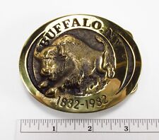 Vintage 1832-1982 Buffalo New York 150th Anniversary Solid Brass Belt Buckle picture