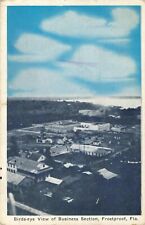 Birdseye View of Business Section Frostproof Florida FL 1937 Postcard picture