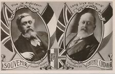 President Fallieres, King Edward VII Souvenir L'Entente Cordiale Real Photo PC picture