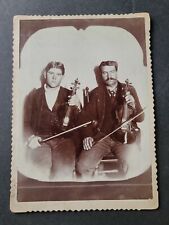 Antique Victorian Photograph 2 Musician Men Violinist Violin picture