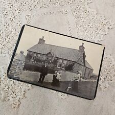 Antique Victorian 1800's Cabinet Card Scottish Family and Cottage House Country picture