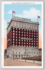 Postcard Lexington Kentucky Hotel Lafayette with American Flags Flying Atop picture