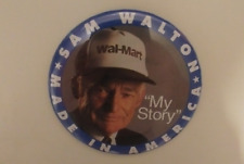 Vintage Walmart Sam Walton Made In America My Story Pinback picture