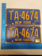 1973 73 NEW YORK NY LICENSE PLATE PAIR SET TAG TA-4674 PONTIAC TRANS AM - NICE picture