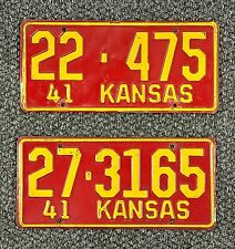 1941 KANSAS license plates – SUPERB ALL ORIGINAL vintage antique auto tags picture