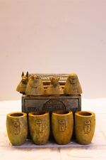 Vintage Egyptian canopic jars, Set Of 4 Egyptian Ancient Canopic Jars Canopy Jar picture