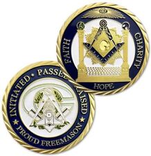 Freemasons Masonic Faith Hope Charity Freemason Challenge Coin Gold picture