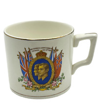 Vtg 1939 Crownford China Coronation Coffee Mug Canada Royal George Elizabeth picture