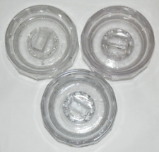 Antique 1900's Tobacco Humidor Canister Store Jar's Glass Lids Set of 3 picture