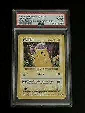 1999 Pokemon Game Shadowless #58 Pikachu Red Cheeks PSA 9 MINT picture