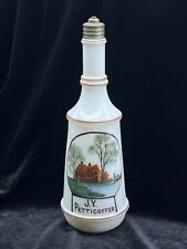 Antique Whitall Tatum Milk Glass Handpainted Barber Bottle 10” picture