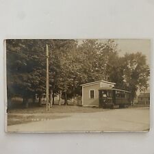 RPPC Waterbury Vermont VT View of Trolley Car no.3 at Ctr Park Postcard  picture
