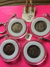 Lot 4 Coin Keychains 1921 Quarters Copies Junk Drawer Combine Shipping Bulk picture