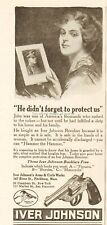 1918 Iver Johnson Ad Safety Automatic Revolver WWI Wife Holding Husbands Photo picture