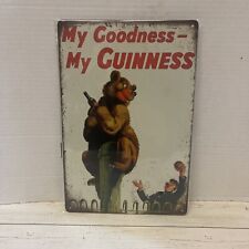 Guinness beer tin Sign Bear my goodness vintage rustic look NEW bar mancave picture