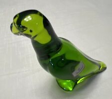 Green Crystal Parrot Bird Baccarat Excellent Condition France French Signed picture