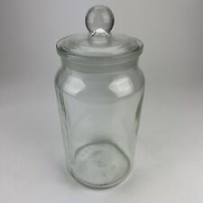 Vintage British Made S Clear Glass Apothecary  9.5”X 3.75” Storage Jar Canister picture