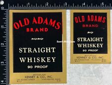 Old Adams Brand Straight Whiskey Label Set - MASSACHUSETTS picture