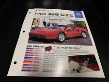 1985-1989 Ferrari 328 GTS Spec Sheet Brochure Photo Poster 86 87 88 picture