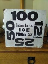 Vintage Guthrie Ice Co. ice needed sign picture