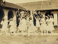 2H Photograph 1917 May Day School Children Celebration Girls Throwing Flowers picture