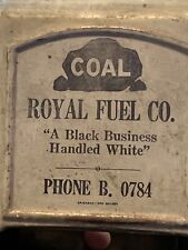 Vintage Coal Royal Fuel Co. Tin Wall Mount Match Safe Holder picture