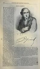 1868 English Actor Davis Garrick Peg Woffington  picture