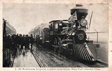 Old Wood-Burning Locomotive at Smith's Creek Station Henry Ford Postcard Blank picture
