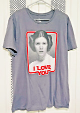 Disney Parks Star Wars Princess Leia I Love You T-shirt Adult Unisex L picture