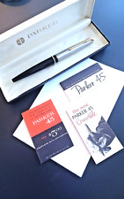 Vintage Parker 45 Fountain Pen Convertible  1962 (M) 14kt Gold Nib ~ Never Inked picture