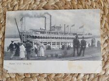 1907 Steamer JS Peoria, IL Steamship Boat Passengers RPPC Used 1 cent Stamp/READ picture