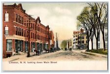Littleton New Hampshire Postcard Looking Down Main Street 1907 Vintage Antique picture