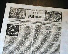 Rare 1720 POST BOY London England OLD Newspaper w/ Masthead Engravings PRINTS picture