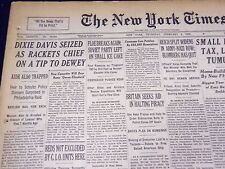 1937 FEB 3 NEW YORK TIMES - DIXIE DAVIS SEIZED AS RACKETS CHIEF ON DEWEY- NT 737 picture