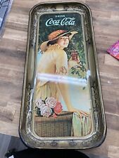 VINTAGE 1921 Coca Cola Coke Tray Autumn Girl Rectangular American Art Works USA picture