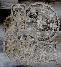 6 pieces vintage needle lace table mats doilys picture