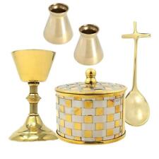 Miniature Polished Brass Chalice and Pyx DIY Mass Kit For Church or Sick Call picture