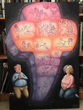 Native American Indian memorabilia art painting original handmade cross pray gay picture