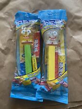New PEZ SpongeBob Sparkly/White & Yellow Crystal Set Of 2 Sealed picture