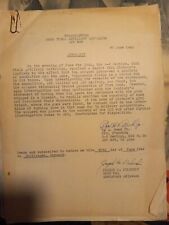 WWII June 20,1945 report that a German was hiding ammunition and guns affidavit picture