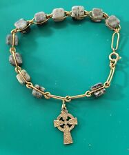 Vintage Irish Connemara Marble Bracelet Rosary Beads picture