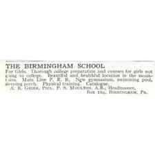 The Birmingham School A.R. Grier PA c1918 Original Advertisement AE5-SA11 picture