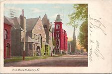 Galesburg Illinois~South Prairie Street~Churches on Left~1908 Postcard picture