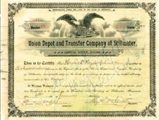 Union Depot and Transfer Co. of Stillwater - Stock Certificate - Northern Pacifi picture